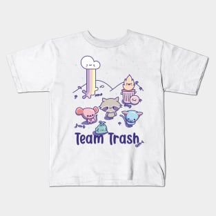 Kawaii Raccoon, Rat and Opossum, Team Trash Pastel Rainbow Kids T-Shirt